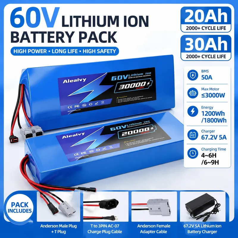 60V 30Ah Electric Scooter Battery - Paquete de baterías de litio 21700
