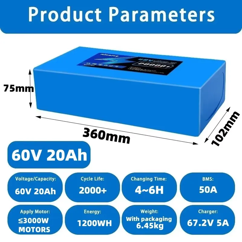   Paquete de baterías de litio - 60V 30Ah Electric Scooter Battery reseña y precio