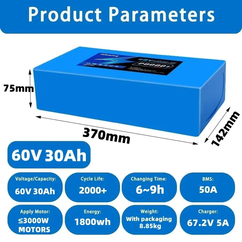   Paquete de baterías de litio - 60V 30Ah Electric Scooter Battery reseña y precio